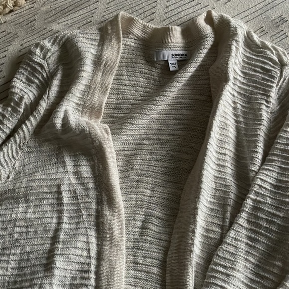 Cream textured cardigan with pockets - Picture 2 of 3